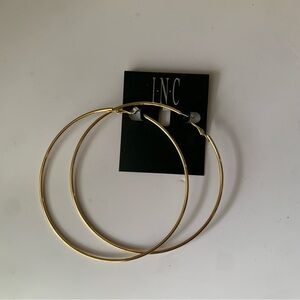 Macy’s INC Large Gold Hoops -NWT
